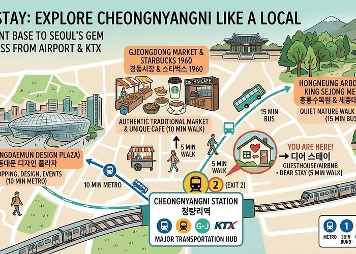 アパート 5-minute Walk From 동대문, Ddp Seongsu, Jongno, And Ktx Cheongnyangni Station *